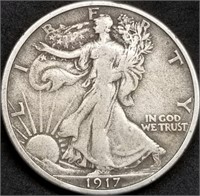 1917-D Rev Walking Liberty Silver Half Dollar