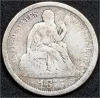 1875-S Seated Liberty Silver Dime