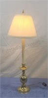 Brass plated Table lamp. 23½ins. Works.