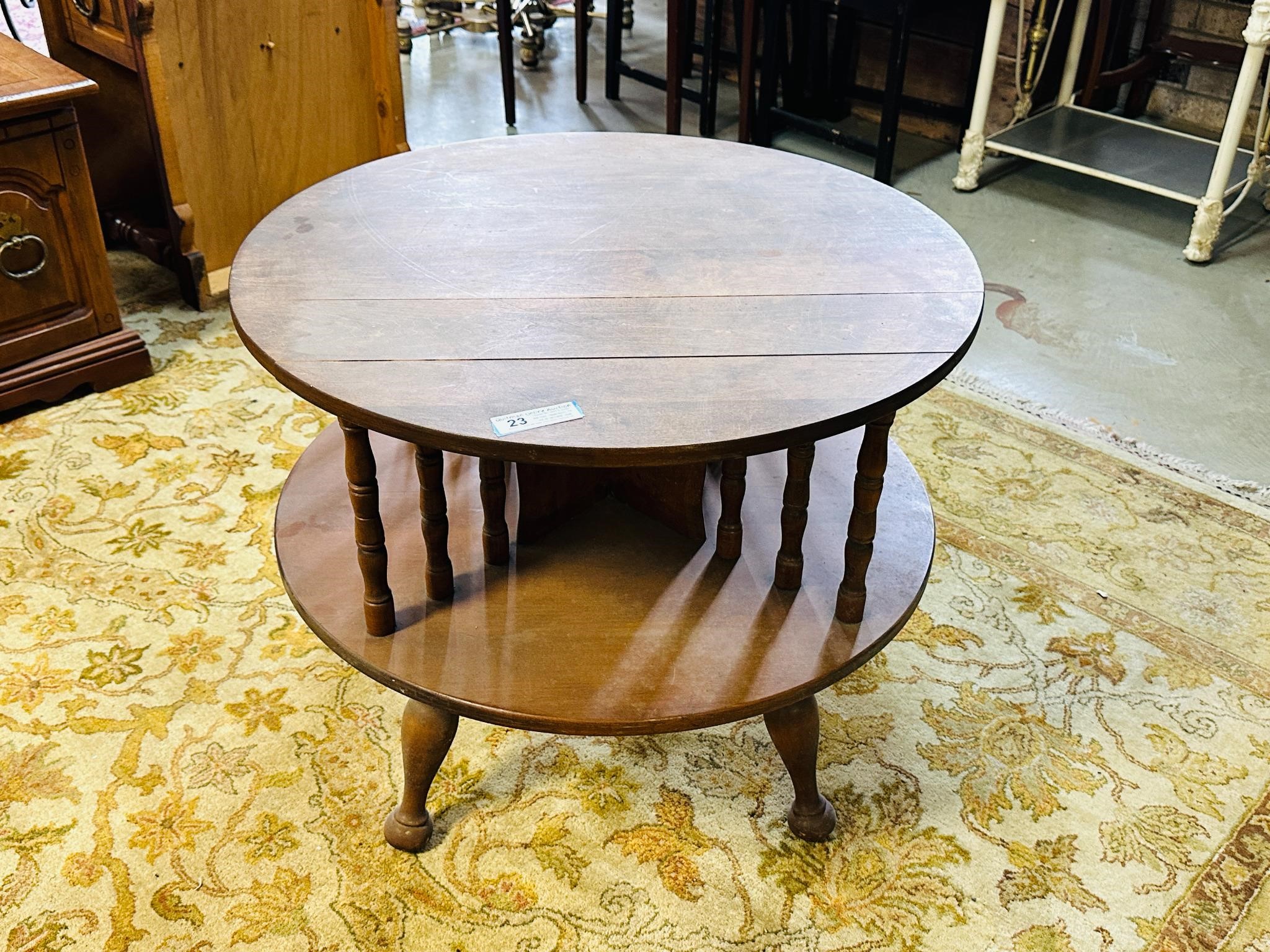 Vintage Wooden Round Side Table