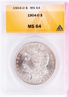 Coin 1904-O Morgan Silver Dollar ANACS MS64