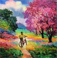 “Cherry Blossom”20"x20"Original Painting-Antanenka