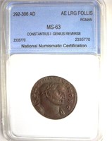 292-306 AD Constantius I Genius Reverse NNC MS63