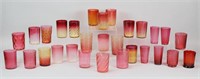 29 Cranberry Glass Tumblers 19th And 20th Century