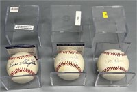 3 Autographed Baseballs; Enos Slaughter etc