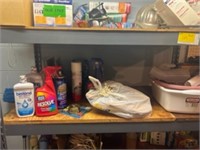 Shelf of household supplies