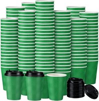500pcs 12oz Paper Coffee Cups with Lids