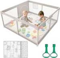 Gray 47x47 Playpen with Mat