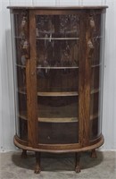 (CM) Wooden Curved Glass China Cabinet w/ Key