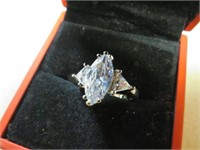 NEW WHITE SAPPHIRE RING STAMPED 925 SIZE 7.5