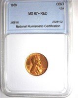 1939 Cent NNC MS-67+ RD LISTS FOR $475