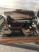 Old Singer sewing machine in case