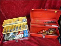 (2) Tool Boxes. Filled with picture hooks, and