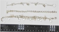 (3) 8 INCH STERLING BRACELETS - PEARL