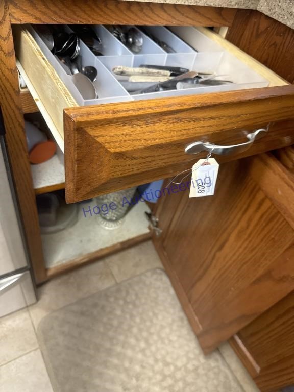 CONTENTS OF SHELF AND 1 DRAWER--SILVERWARE,