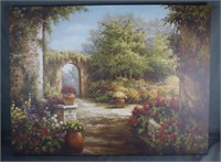 Peaceful Flower Garden Art Print on Canvas