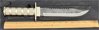 14" Long Survival Knife + Sheath w Compartment