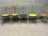 Five Antique Ice Cream Chairs