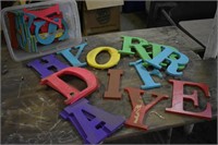 assorted wooden letters - approx 8"