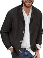 (new) Size:L, Men's Cotton Linen Blazer Loose Fit