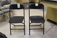 2 Black Folding Chairs