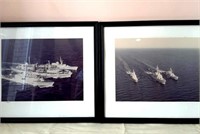 Naval Ships, 2 framed pictures