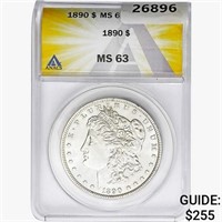 1890 Morgan Silver Dollar ANACS MS63