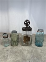 Glass Mason Jars and Glass Mixing Jar