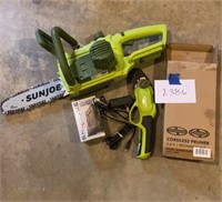 Sunjoe Cordless Pruner & Chainsaw