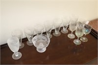 Vintage Glassware. Etched Parfait Glasses