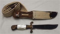 Unique Fixed Blade Brazilian Knife, Sheath, & Belt