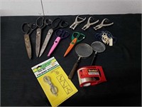 Vintage scissors, hole punches, crafting