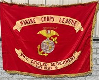 EMBROIDERED MARINE CORPS LEAGUE FLAG LOCK HAVEN PA