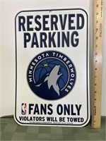 MN Timberwolves plastic Sign 16.5x11