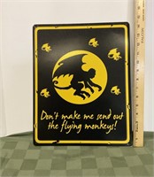 Flying Monkey metal Sign 15x12