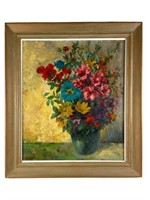 Colorful Flowers in a Vase Still Life
