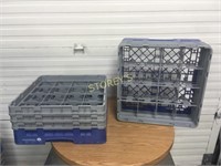 16 Unit Glass Dish Rack - 3 Risers