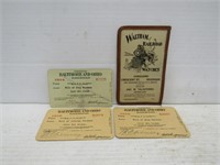 Waltham railroad Advertising w/3 B&O Passes