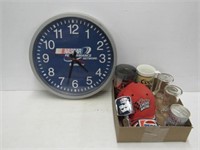 Nascar Clock + Collectibles