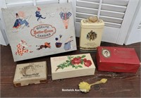 Small advertising boxes & spoon - schraffts,