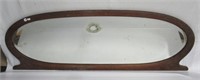 Oblong wall mirror. Note: Has damage, has beveled