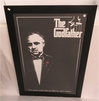 Framed Godfather poster. Measures: 28"x40".