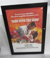 Framed Gone With The Wind poster. Measures: