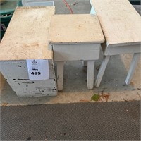 3 small wood stools. See pictures for details.