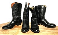 Lucchese & Justin Black Cowboy Boots
