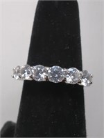 Sterling Silver Cubic Zirconia Size 6 Ring, Acid