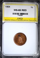 1904 INDIAN HEAD CENT, LVCS GEM BU RED