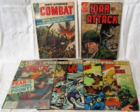 Lot of 8 Charlton and Dell War Comics
