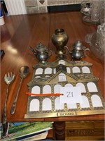 BRASS AND SILVER PLATE LOT NEAT FRAMES