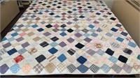 Vintage 4" Square Patch Work Quilt 69 x 78